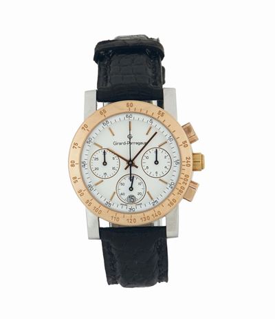 Girard Perregaux, Ref. 7700, Orologio da Polso,cronografo, in Acciaio e Oro Rosa, Resistente All'...