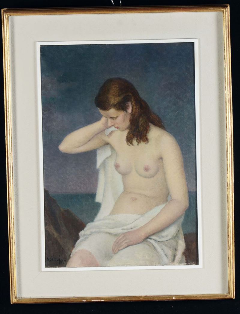 Noelqui (1893-1975) Nudo femminile, 1957  - Asta Arredi dalle dimore degli eredi Ercole Marelli e altre provenienze - Cambi Casa d'Aste