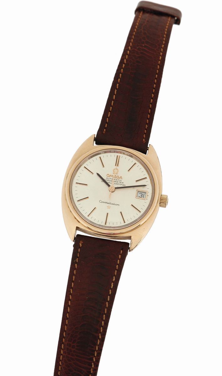 OMEGA,Constellation, Automatic Chronometer Officially Certified, movement No.25722321, Ref.  CE 168017,  self-winding, water resistant, stainless steel and pink gold laminated wristwatch with date.Made in 1967.  - Auction Watches and Pocket Watches - Cambi Casa d'Aste