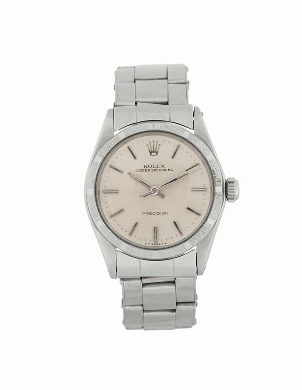 Rolex, Oyster, Speedking, Precision, Ref. 6431,CassaNo. 1329677, center seconds, water resistant, stainless steel mid-sized wristwatch with a stainless steel Oyster bracelet. Made in 1966.