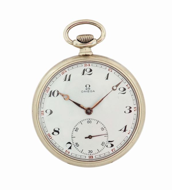 Omega, stainless steel pocket watch, movement No. 10563481. Made in 1940.