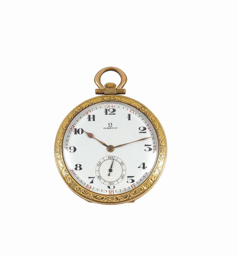 Omega, gold plated pocket watch, movement No. 6854212, case No. 7631586. Realizzato nel 1923.  - Auction Watches and Pocket Watches - Cambi Casa d'Aste