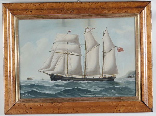Reuben Chappell (1870 - 1940) Ritratti del Fanny Crossfield of Barrow in navigazione