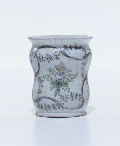 Piccolo Albarello in Maiolica Policroma, XX Secolo