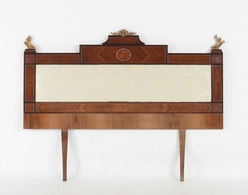 Testiera di letto lastronata, XIX secolo  - Auction Furnishings from the mansions of the Ercole Marelli heirs and other property - Cambi Casa d'Aste