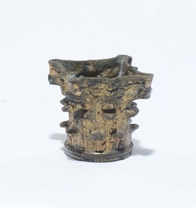 Piccolo Capitello in Bronzo Dorato, XVIII Secolo