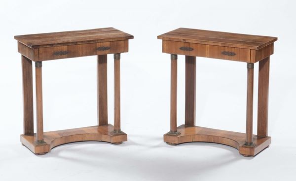 Coppia di consoline in stile impero