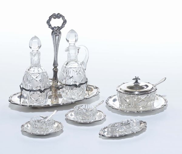 Set da tavolo in argento e cristsllo