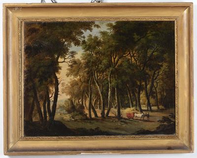 Anonimo del XIX Secolopaesaggio con Alberi Scena di Naufragio