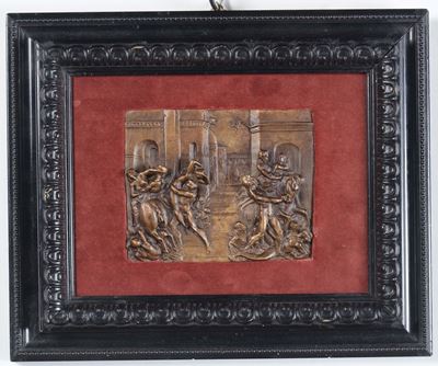 Piccola Formella in Bronzo Raffigurante il Ratto delle Sabine