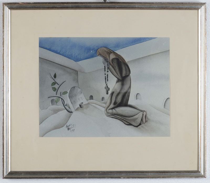 Fiore Martelli (1908-1934) Figura dolente  - Asta Arredi dalle dimore degli eredi Ercole Marelli e altre provenienze - Cambi Casa d'Aste