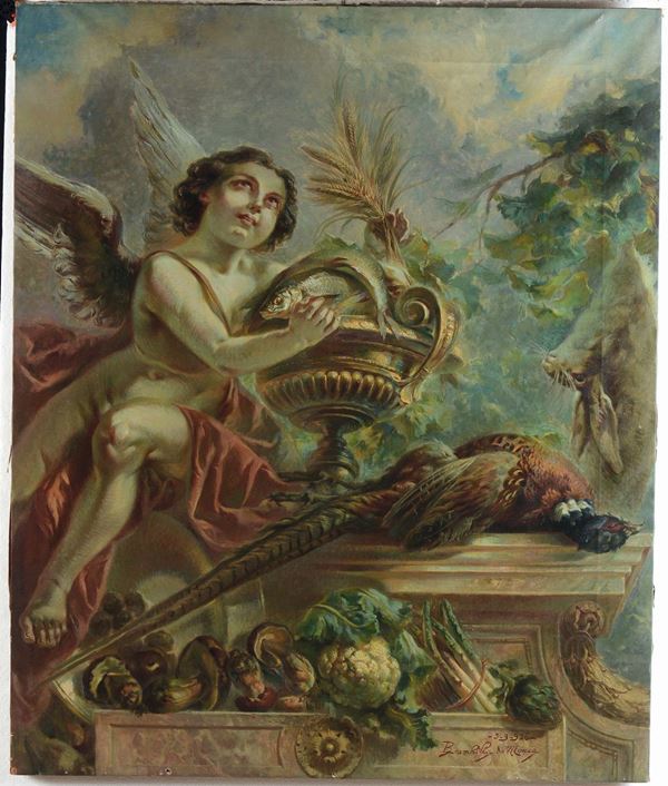 Brambilla da Monza Nature morte con angeli