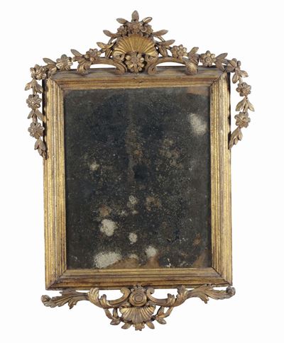 Specchiera in Legno Intagliato e Dorato, XVIII Secolo