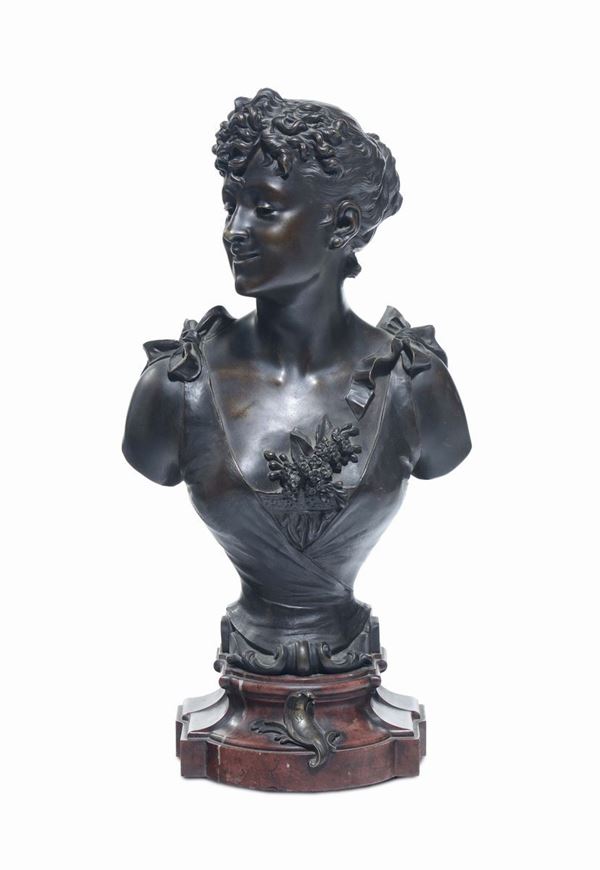 Eutrope Bouret (1836-1900) Busto di donna