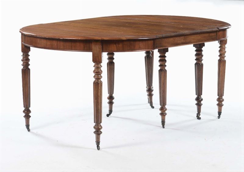 Tavolo da pranzo ovale, XIX secolo  - Auction Asta a Tempo Antiquariato - Cambi Casa d'Aste
