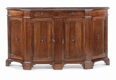Credenza Scantonata in Noce, XIX Secolo