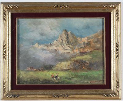 Anonimo del XX Secolocoppia di Paesaggio Montani