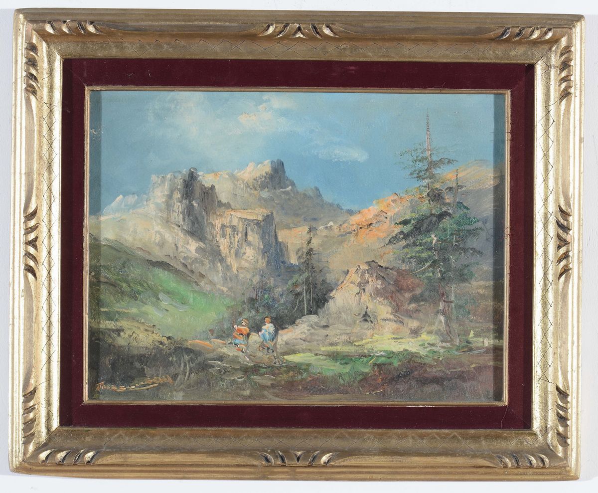 Anonimo del XX Secolocoppia di Paesaggio Montani