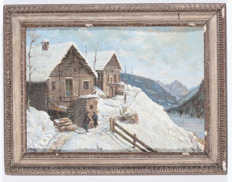 Anonimo del XX secolo Neve in montagna  - Auction Furnishings from the mansions of the Ercole Marelli heirs and other property - Cambi Casa d'Aste