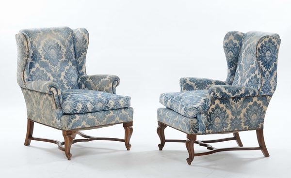 Coppia di poltrone imbottite, XIX secolo