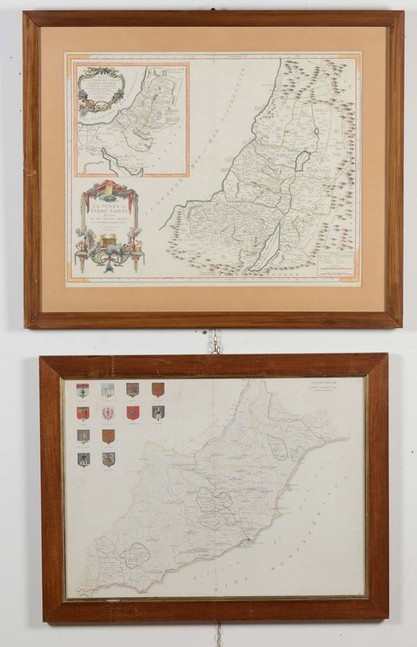 Lotto di tre stampe sul genovesato e una sulla terra santa
