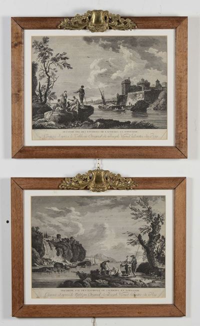 Coppia di Stampe, Francia XIX Secolo