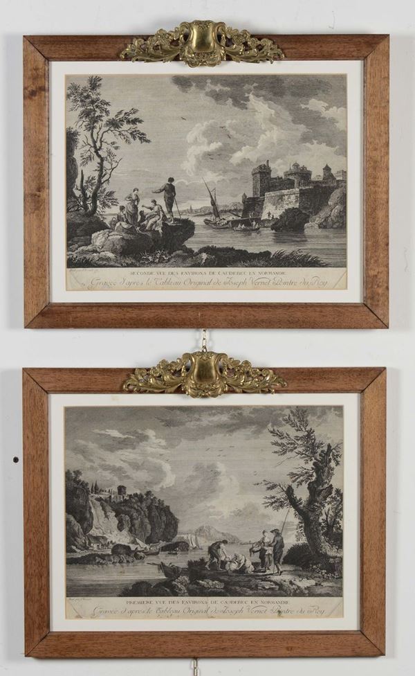 Coppia di stampe, Francia XIX secolo