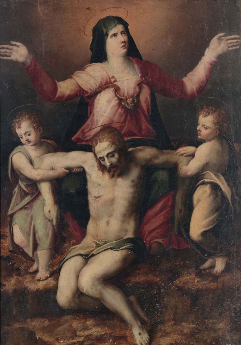 Scuola Toscana della dine del XVI secolo Cristo Deposto  - Auction Old Masters Paintings - Cambi Casa d'Aste