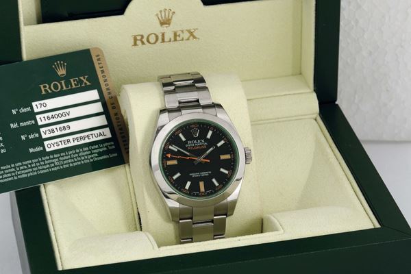 Rolex, Oyster Perpetual Milgauss, Superlative Chronometer Officially Certified, case No. V381689, Ref.  [..]