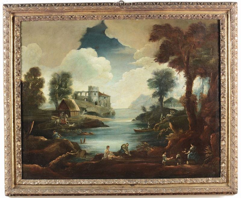 Carlo Antonio Tavella (Milano 1668 - Genova 1738) Paesaggio  - Asta Dipinti Antichi - Cambi Casa d'Aste