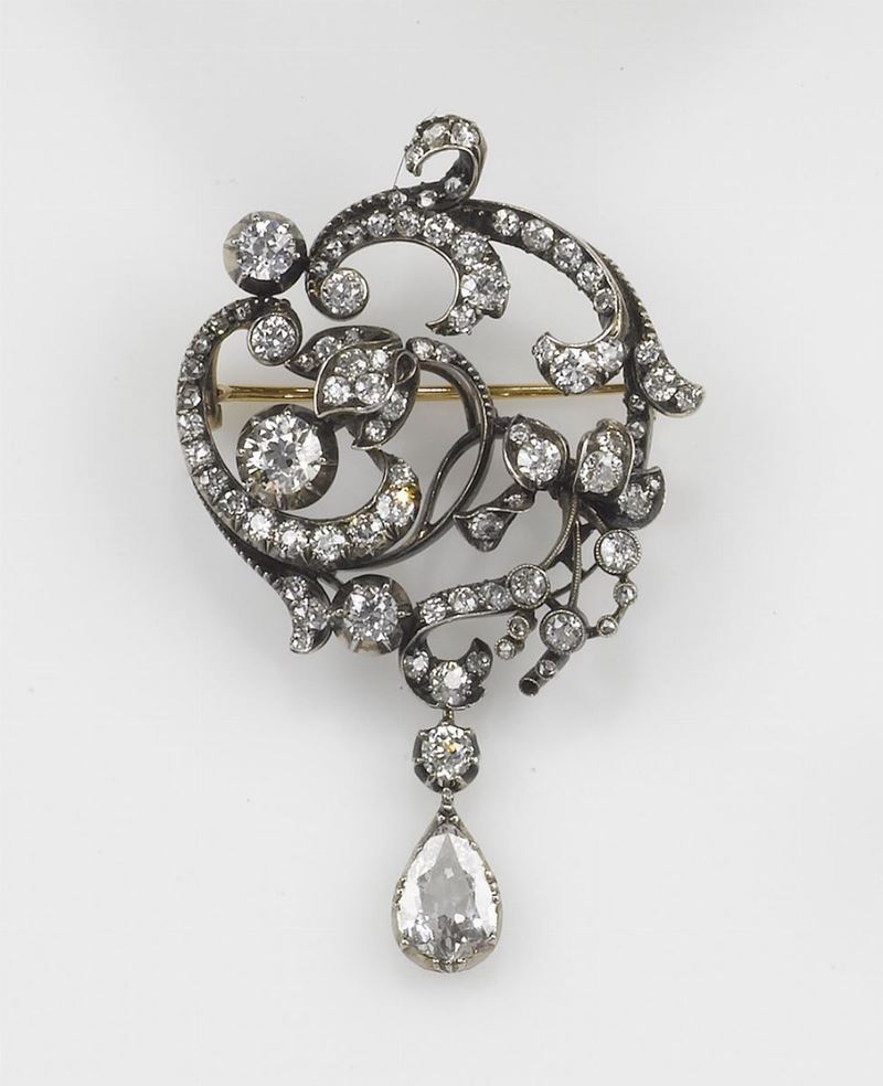 An old-cut diamond brooch  - Auction Fine Jewels - Cambi Casa d'Aste