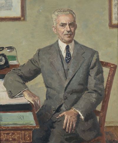 Alberto Salietti (ravenna 1892 - Chiavari 1961)ritratto del Senatore Giacinto Motta