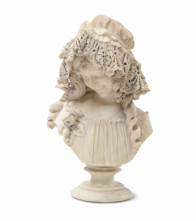 Scultore del XIX-XX secolo Testa di bimba  - Asta Arredi dalle dimore degli eredi Ercole Marelli e altre provenienze - Cambi Casa d'Aste