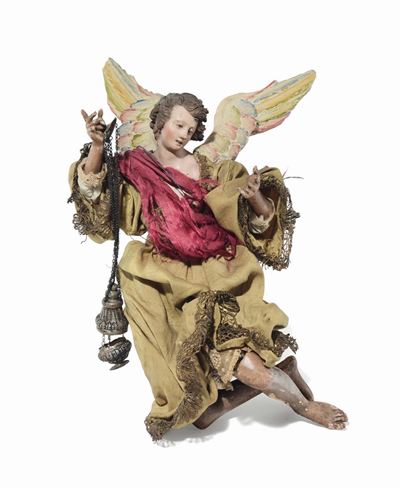 Angelo con Veste Gialla e Incensiere in Argento, Napoli XVIII-XIX Secolo