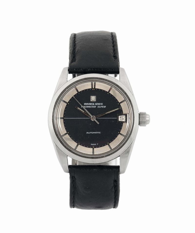 UNIVERSAL GENEVE, Polerouter Super,stainless steel, self-winding, antimagnetic wristwatch with date. Made in 1966.  - Auction Watches and Pocket Watches - Cambi Casa d'Aste