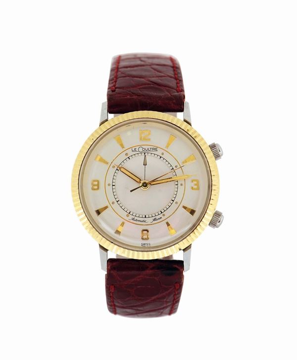 LeCoultre, Automati Alarm Memovox, case No No. 1187688, stainless steel, self-winding,  alarm wristwatch with a gold plated bezel. Made in the 1950's.