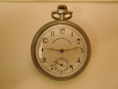 Fersal, Chronometre, Cassa No. 6431139, Orologio da Tasca, in Argento. Realizzato nel 1950 Circa.