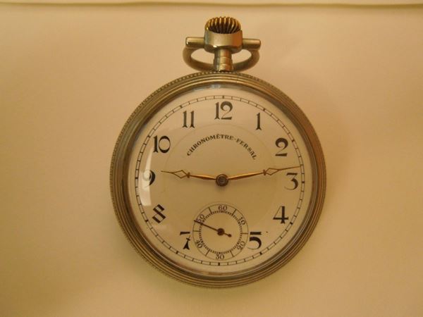 FERSAL, Chronometre, cassa No. 6431139, orologio da tasca, in argento. Realizzato nel 1950 circa.