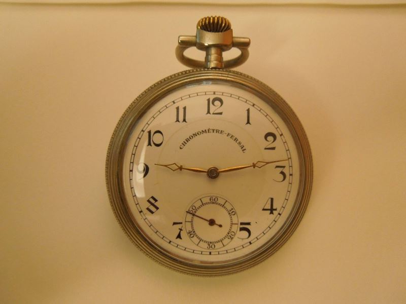 FERSAL, Chronometre, cassa No. 6431139, orologio da tasca, in argento. Realizzato nel 1950 circa.  - Asta Orologi da Polso e da Tasca - Cambi Casa d'Aste
