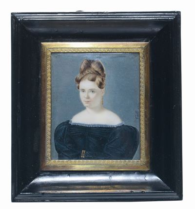 Galli (attivo a Roma, Prima Metà del XIX Secolo)gentildonna in Abito Blu