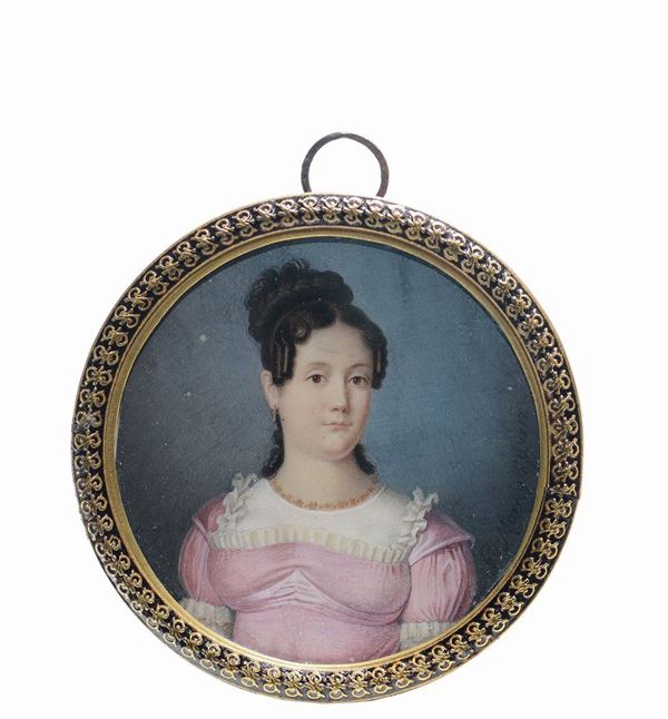 Gerlando Marsigli (1797-1850) Gentildonna in abito rosa