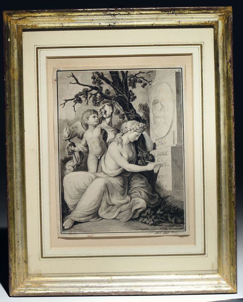 Anton Marcell Scotti (Kosel 1765 - Vienna 1795) Allegoria della Fama  - Asta Dipinti Antichi - Cambi Casa d'Aste