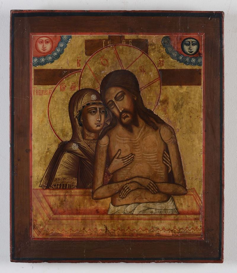 Icona Non piangere per me o Madre, XIX secolo  - Asta Arredi dalle dimore degli eredi Ercole Marelli e altre provenienze - Cambi Casa d'Aste