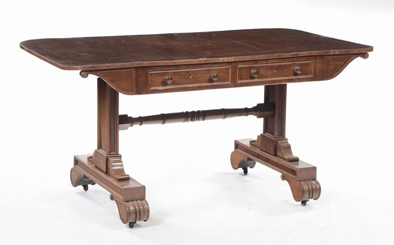 Tavolo inglese con montanti sagomati, XX secolo  - Auction Time Auction 1-2015 - Cambi Casa d'Aste