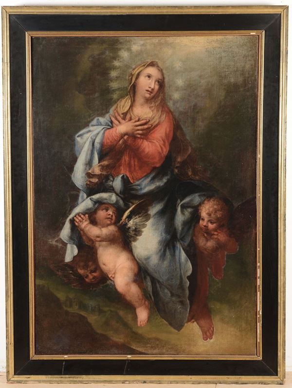 Andrea Celesti (Venezia 1637 - Maderno 1712) Madonna in gloria con angeli