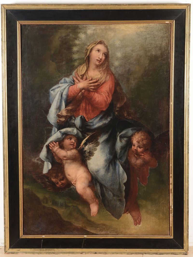 Andrea Celesti (Venezia 1637 - Maderno 1712) Madonna in gloria con angeli  - Asta Fine Art Selection - Cambi Casa d'Aste