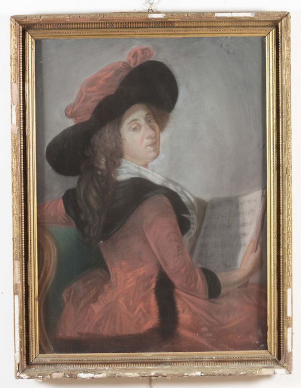 Anonimo della fine del XVIII secolo Donna con cappello in lettura