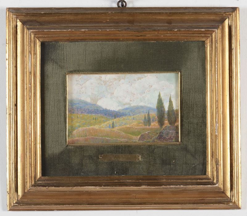 A.Burchi Paesaggio campestre  - Auction Furnishings from the mansions of the Ercole Marelli heirs and other property - Cambi Casa d'Aste