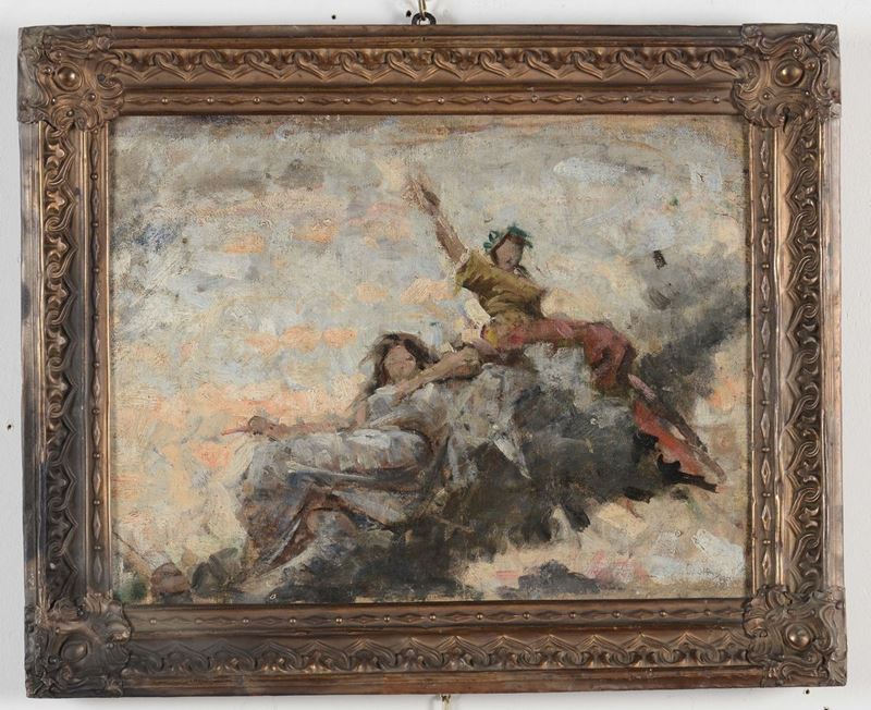 Anonimo del XX secolo Figure allegoriche in trionfo  - Asta Arredi dalle dimore degli eredi Ercole Marelli e altre provenienze - Cambi Casa d'Aste