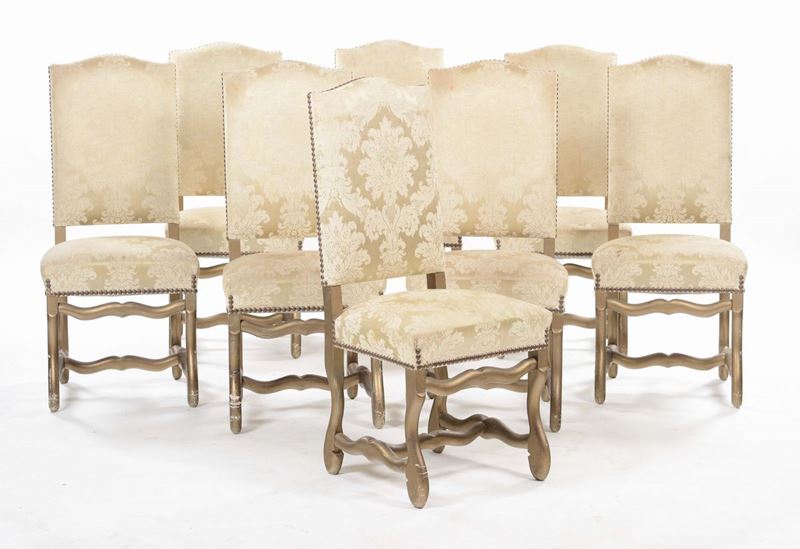 Otto sedie in legno dipinto, XX secolo  - Auction Time Auction 1-2015 - Cambi Casa d'Aste